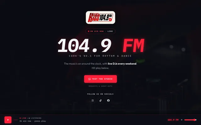 The Kiss 104.9 FM website