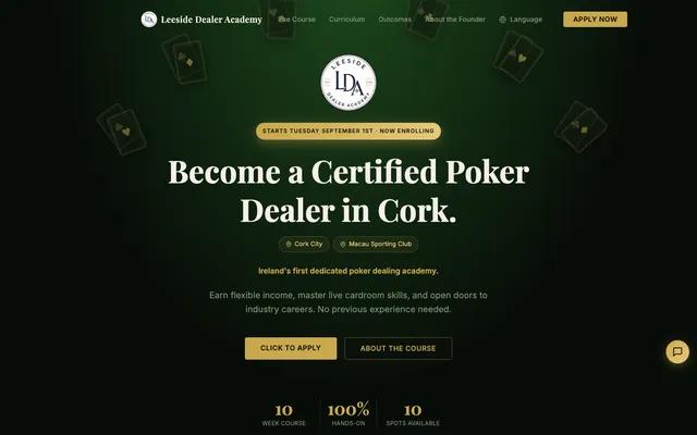 The Leeside Dealer Academy website